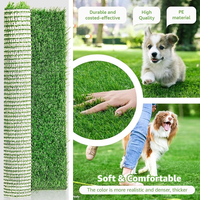 Artificial Dog Grass Pee Pads 51.2"x26" 1 Pack, Fake Grass Potty Training | Easy to Clean, with Drainage, Reusable, Realistic, Turf Grass Mat, Pet-Friendly, for Apartment, Balcony, Indoor Outddor Use