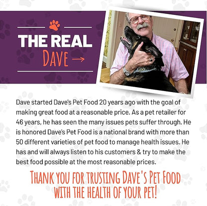 Dave's Pet Food Kidney Support Dog Food (Tuna Pate), Non-Prescription, Low Phosphorus, Low Sodium, Wet Canned, Renal Kidney Care, Vet Formulated, 5.5 oz (24 Pack)