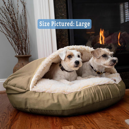 Snoozer Classic Poly-Cotton Cozy Cave Pet Bed, Extra Large, Khaki