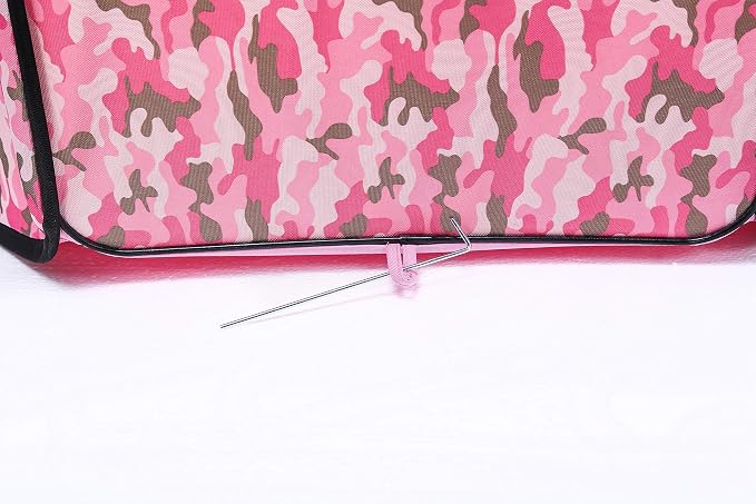 Pawer 45”×24” 8-Panel Foldable Pet Playpen, Pink Camouflage Pattern, Personalize Fabric Piece Available, for Cat/Dog/Puppy, 600D Oxford Cloth Portable Indoor & Outdoor Kennel with Carry Bag