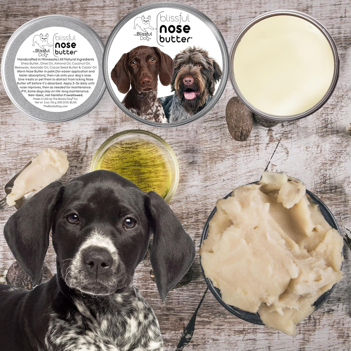 The Blissful Dog German Shorthaired Pointer Unscented Nose Butter - Dog Nose Butter, 4 Ounce