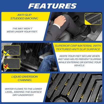 Michelin Vehicle Mats, Premier Series All-Weather TPE Custom Fit Liner for Honda Accord Gasoline & Hybrid 2023-2027 Floor Mats A(4 Piece)