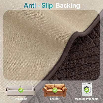 Turquoize Waterproof Couch Cover for Dogs Fuzzy Pet Couch Covers for Sofa Thick Dog Bed Cover Non-Slip Sofa Covers for 3 Cushion Couch Protector Slipcover Pet Friendly (Brown, 36" x 96")