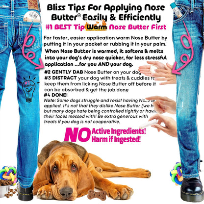 The Blissful Dog Bloodhound Nose Butter for Dry, Cracked Skin, Lick-Safe Dog Nose Balm with Moisturizing Shea Butter, Almond, Olive, and Essential Oils, Pet Supplies, Uncented, 2 oz.