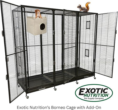 Exotic Nutrition Canvas Cubby - Sturdy Hideout for Sugar Gliders, Hedgehogs, Chinchillas, Rats, Ferrets, Guinea Pigs, Rabbits, Hamsters, Squirrels, Parrots, Birds