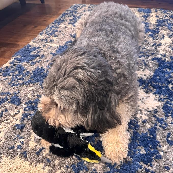 SPOT Skinneeez Plus Penguin - Stuffing Free Dog Toy with Two Piece Rubber Body and Two Squeakers, Fun to Bite, Stuffingless Design is Great for Moderate Chewers, Tug Toy for Puppies & Dogs - 15in