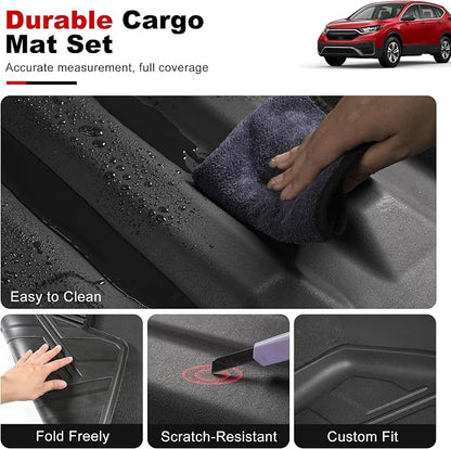 for 2019-2026 Acura RDX Cargo Liner & Backrest Mat: Custom Fit All Weather TPE Anti Skid Waterproof Trunk Liner