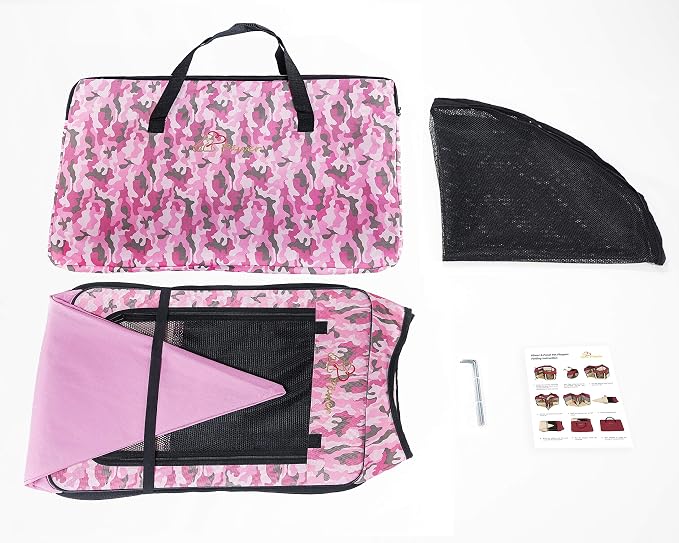 Pawer 45”×24” 8-Panel Foldable Pet Playpen, Pink Camouflage Pattern, Personalize Fabric Piece Available, for Cat/Dog/Puppy, 600D Oxford Cloth Portable Indoor & Outdoor Kennel with Carry Bag