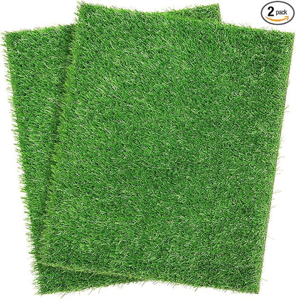 2 Pack Artificial Dog Grass Pee Pad 23"x23", Indoor Puppy Potty Training | Easy to Clean, with Drainage, Reusable, Realistic, Fake Grass Mat, for Apartment, Balcony, Outddor Use