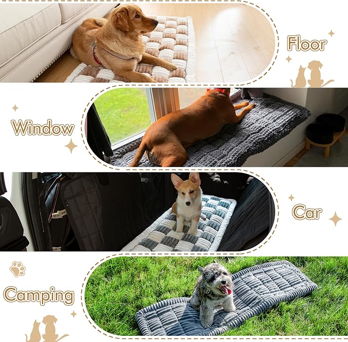 Couch Cover for Sofa, Sectional Couch Cover for Dogs, Sofa Cover Washable, Cushion Cover Blanket Pad Bed Mat for Pets, Fleece Furniture Protector, Brown, 23.6x35.4in