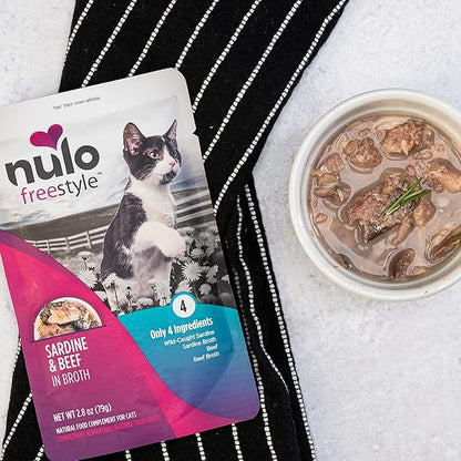 Nulo Freestyle Cat & Kitten Wet Cat Food Pouch, Premium All Natural Grain-Free Soft Cat Food Topper with Amino Acids for Heart Health and High Animal-Based Protein