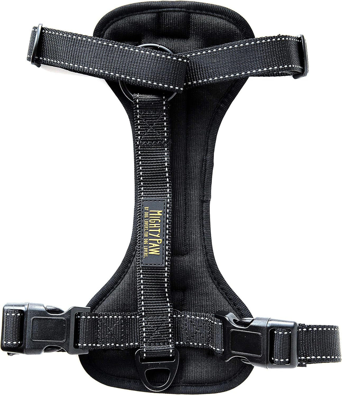 Mighty Paw Dog Car Harness - Vehicle Safety Gear - 2 Leash Attachment - Adjustable Straps - Reflective Stitching - Soft Padding - Standard Harness Functionality - No Pull Front Leash Attachment - L