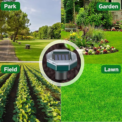 Mole Repellent Solar Powered - Ultrasonic Mole Repeller, Snake Repellent for Yard, Groundhog Skunk Vole Gopher Repellent for Lawn Yard Garden