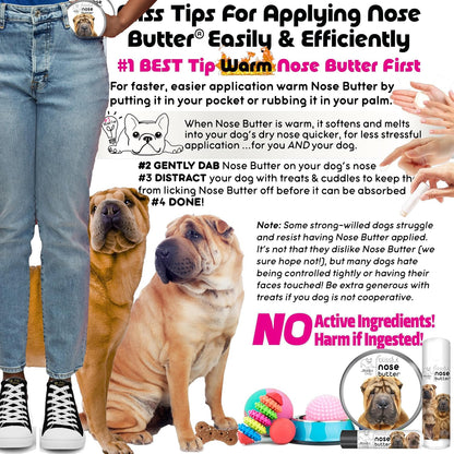 The Blissful Dog Chinese Shar-Pei Nose Butter for Dry, Cracked Skin, Lick-Safe Dog Nose Balm with Moisturizing Shea Butter, Almond, Olive, and Essential Oils, Pet Supplies, Uncented, 2 oz.