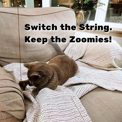 Replacement Strings for Cat Wand Toy - 3-Pieces - Chew-Proof Metal String Wire and 2 Durable Paracord Strings - Heavy Chewers Pack Cat Wand Toy Refill Strings (6 Replacement Strings)