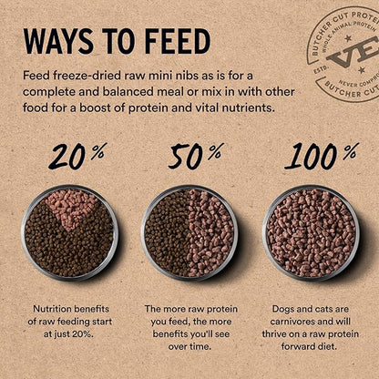 Vital Essentials Freeze-Dried Raw Beef Meal or Mixer Dog Food Crunchy Nibs, 14 oz