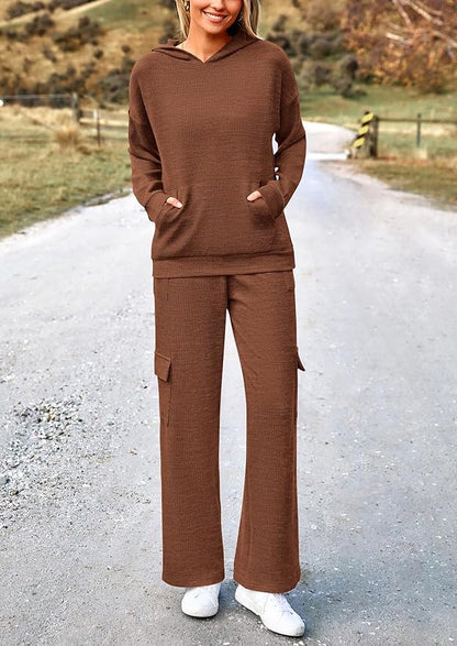 PRETTYGARDEN 2 Piece Sets for Women Fall 2026 Sweatsuits Outfits Lounge Matching Hoodie Set Travel Track Suits Winter Clothes