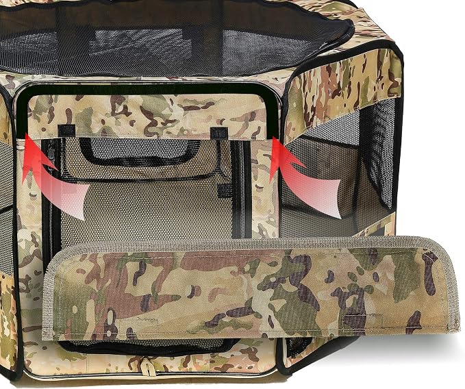 Pawer 36”×18.5” Pet Playpen Personalize Embroidery Piece, Desert Camouflage Pattern