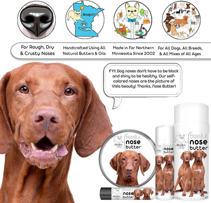 The Blissful Dog Vizsla Nose Butter for Dry, Cracked Skin, Lick-Safe Dog Nose Balm with Moisturizing Shea Butter, Almond, Olive, and Essential Oils, Pet Supplies, Uncented, 0.50 oz.