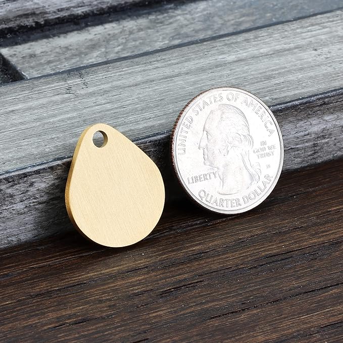 Ultra Joys Cat ID Tag Personalized Pet Tags, Durable Stainless Steel Small Pet Mini Dog Cat Tag Lightweight -Teardrop Tag in Gold