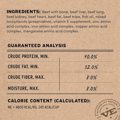 Vital Essentials Freeze-Dried Raw Beef Meal or Mixer Dog Food Crunchy Nibs, 14 oz