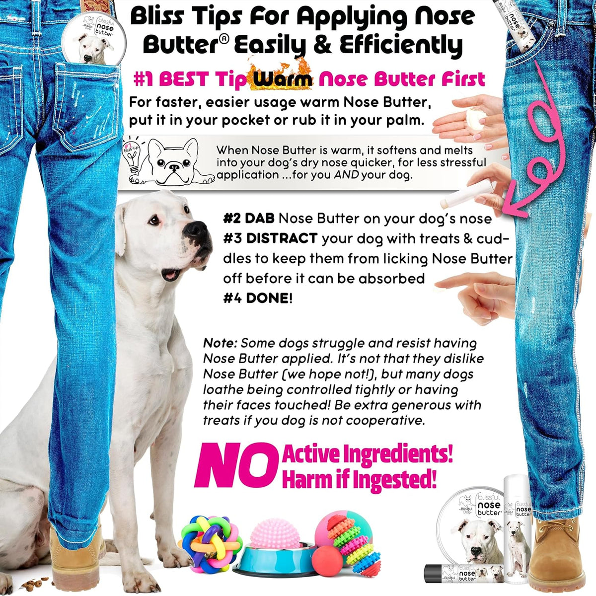 The Blissful Dog Dogo Argentino Unscented Nose Butter - Dog Nose Butter, 16 Ounce