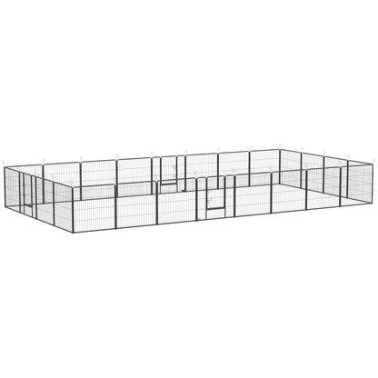 24 Panel Dog Playpen for Small and Medium Dogs with Lockable Door, 15.7 x 15.7 x 2.6