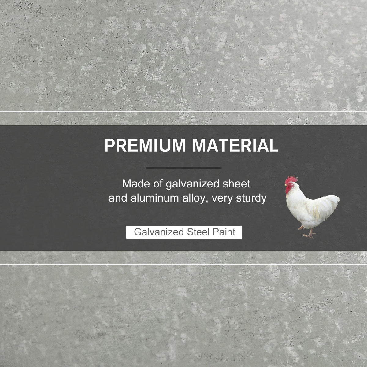 25 lbs Capacity Automatic Chicken Poultry Feeder with a Galvanized Steel and Aluminium Build, Weatherproof Design