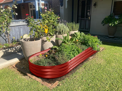 Land Guard Galvanized Raised Garden Bed Kit, Planter Boxes Outdoor, Oval Large Metal Beds for Vegetables(Brown)……