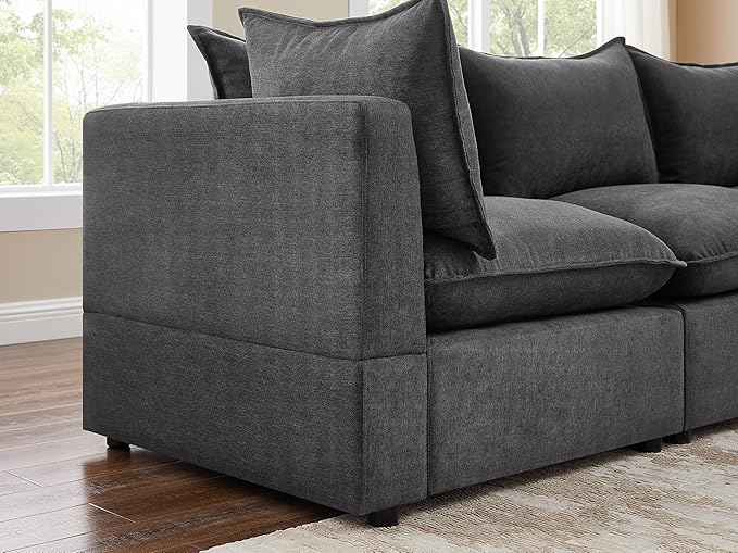 VANOMi Modular Sectional Sofa, Fully Modular Convertible Sleeper Sectional Couch with Reversible Chaise, 6 Seater for Living Room