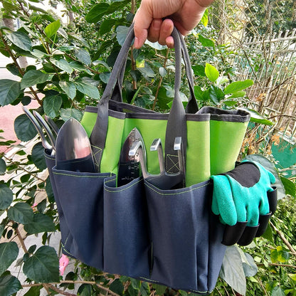 41-Piece Premium Gardening Tool Set, Stainless Steel Heavy Duty Gardening Tool Kit, with Non-Slip Rubber Grip, Storage Tote Bag, Outdoor Hand Tools, Ideal Gardening Gifts for All (Green/Grey)