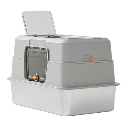 Only Self Pickup---Fully Enclosed Stainless Steel Cat Litter Box