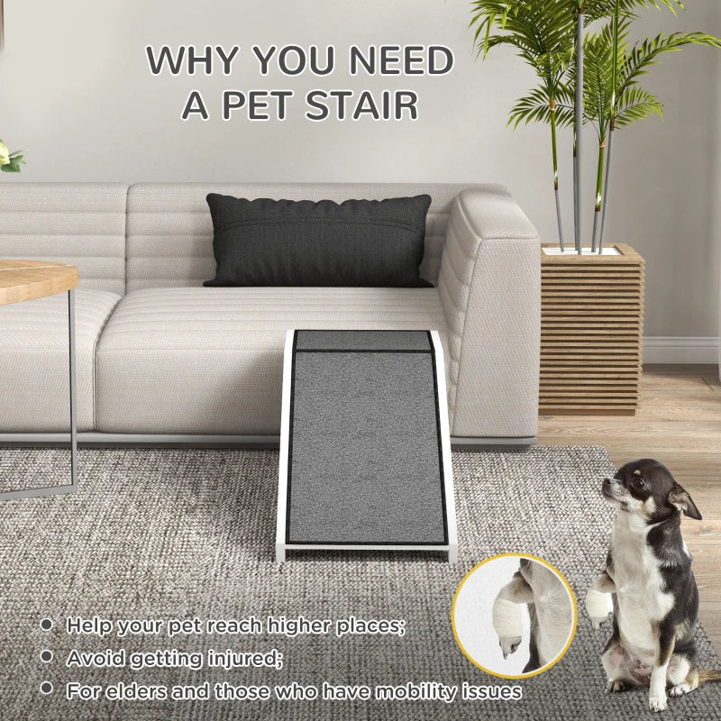 PawHut  Pet Ramp For Dogs & Cats With Non-Slip Carpet, White