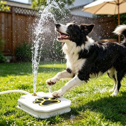 Dog Water Fountain Outdoor,No Electricity Step-On Activated Pet Sprinkler,Paw-Controlled Drinking Dispenser For Large & Small Dogs,Automatic Waterer For Yard, Garden, Lawn