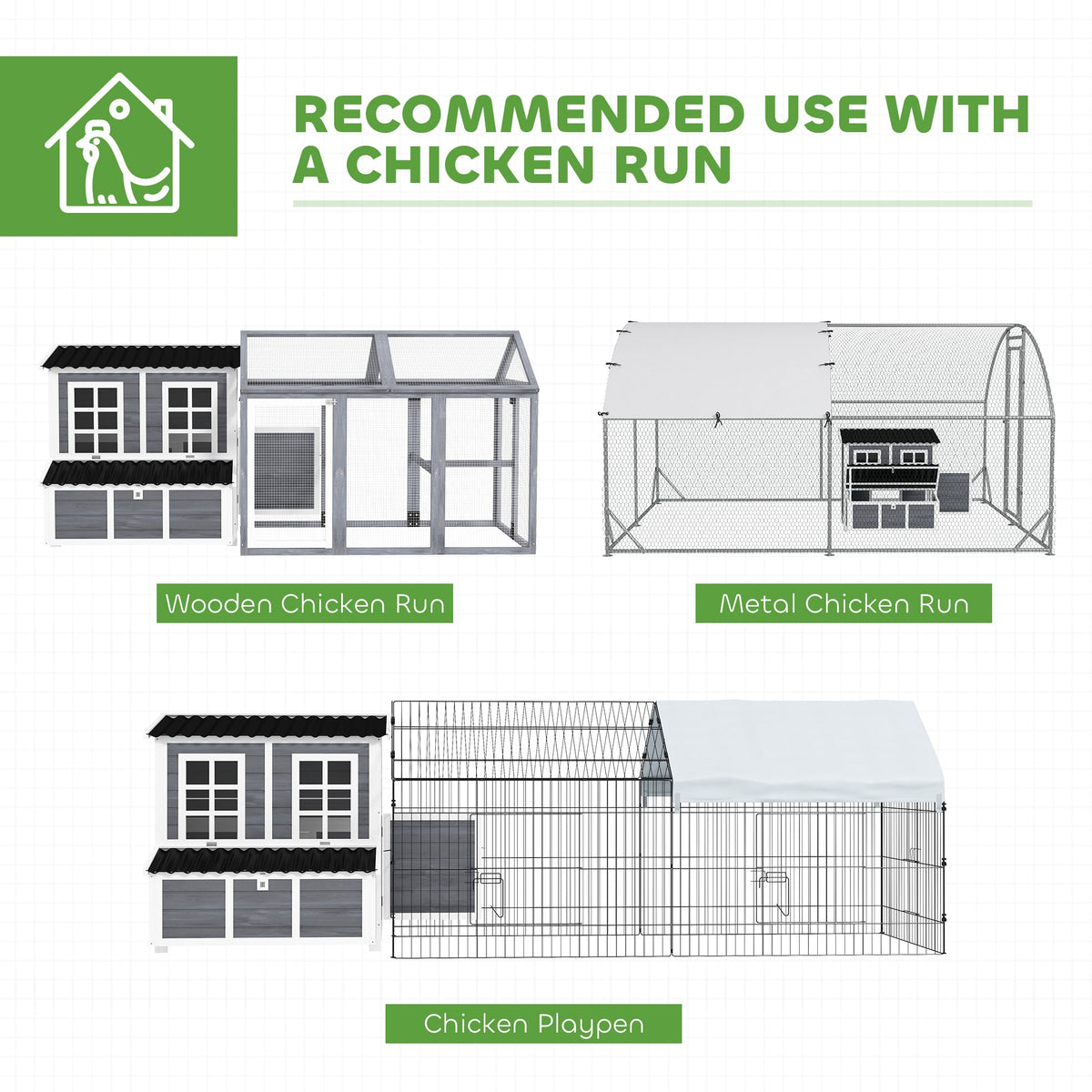 Wooden Chicken Coop with Nesting Box, Pull-Out Tray, Waterproof Roof, 39" Chicken House for 2-4 Chickens, Rabbits