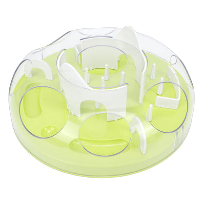 Interactive Cat Puzzle Feeder Funny Cat Puzzle Food Dispenser Enrichment Toy For Pets Play And Exercise Green