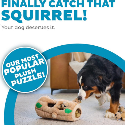 Squirrel Dog Toy  Interactive 2in1 Plush Puzzle With 6 Squeaky Removable Squirrels