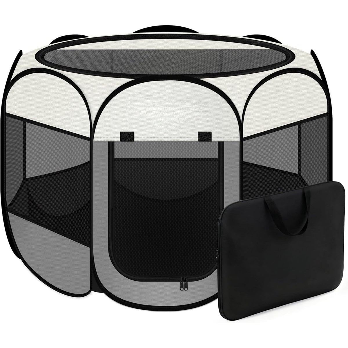 Pet Puppy Dog Playpen, Small Dog Tent Crates Cage Indoor Outdoor, Portable Playpen For Cat, Foldable  Dog Kennel Playpen With Carring Case, Removable Zipper Top, Grey