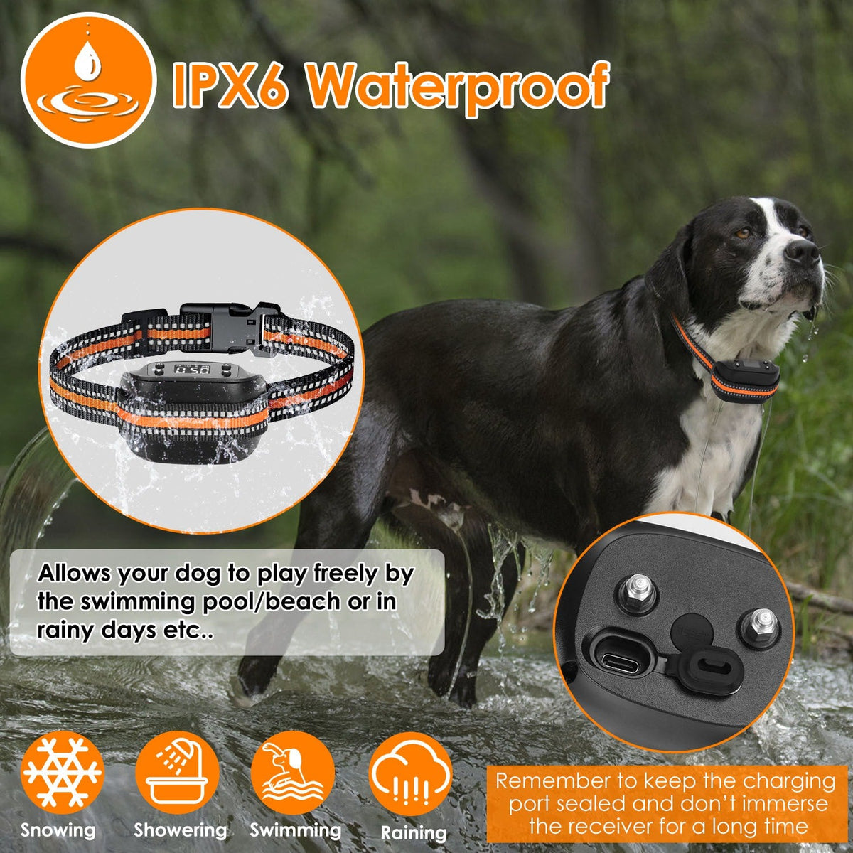 2 In 1 Dog GPS Fence Tracker Wireless GPS Dog Fence GPS Dog Collar With 32-2887FT Radius IPX6 Waterproof For Small Medium Large Dogs