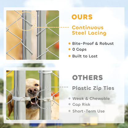 Heavy Duty Outdoor Dog Kennel With Waterproof Roof, 2 Secure Latches, Chain Link Dog Run For Backyard, 20' X 10' X 7'For Multiple Packages, Please Pay Attention To The Detailed Dimensions And Weight
