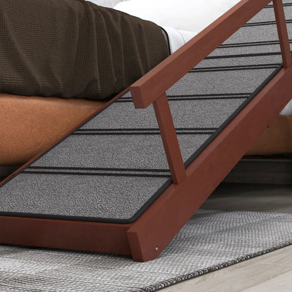 PawHut Wooden Dog Ramp With Removable Guardrails, Non-Slip Surface,