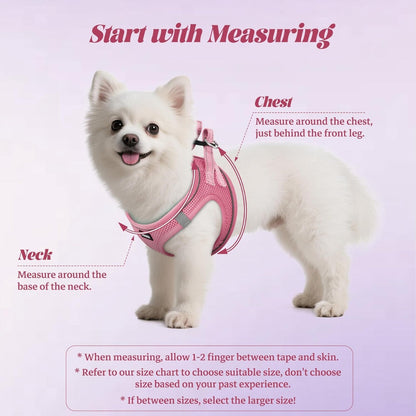 No Pull Dog Puppy Harness And Leash Set Reflective Mesh Vest