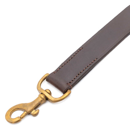 Jeffers Flat Leather Dog Leash with Hand Strap Handle, 6'L