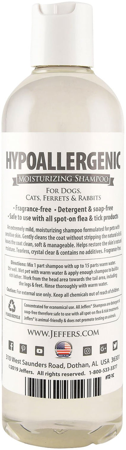 Jeffers Hypoallergenic Moisturizing Pet Shampoo for Sensitive Skin